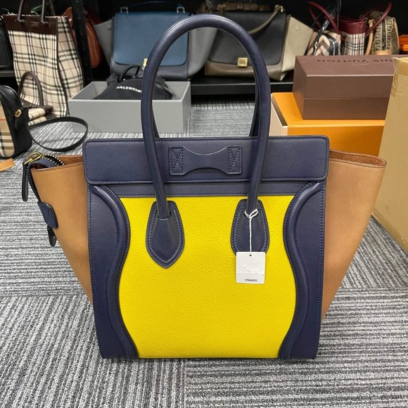 Celine Multicolor Suede And Leather Micro Luggage Tote - Picture 3 of 16